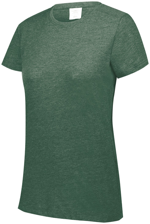 Augusta Sportswear Ladies Tri-Blend T-Shirt (3067), Color 'Dark Green Heather'