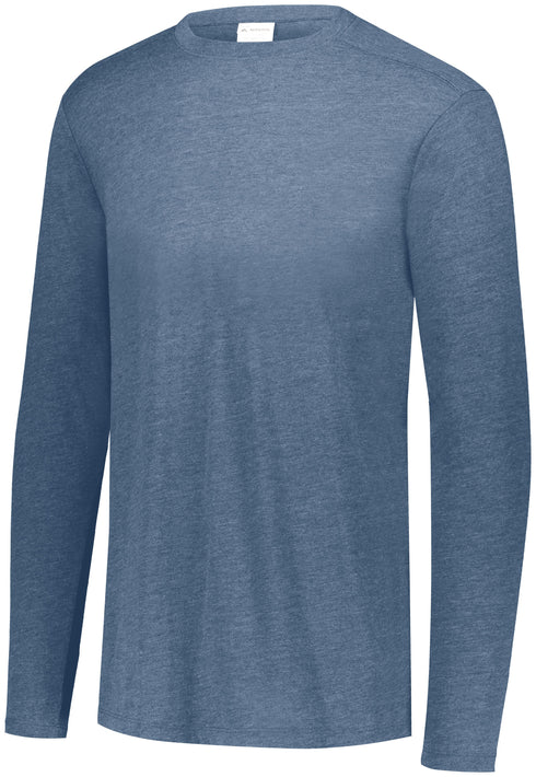 Augusta Sportswear Youth Tri-Blend Long Sleeve Crew (3076), Color 'Storm Heather'