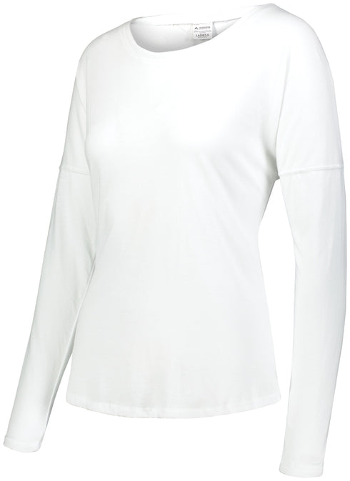 Augusta Sportswear Ladies Lux Tri-Blend Long Sleeve Tee (3077), Color 'White'