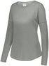 Augusta Sportswear Ladies Lux Tri-Blend Long Sleeve Tee (3077), Color 'Grey Heather'