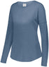 Augusta Sportswear Ladies Lux Tri-Blend Long Sleeve Tee (3077), Color 'Storm Heather'