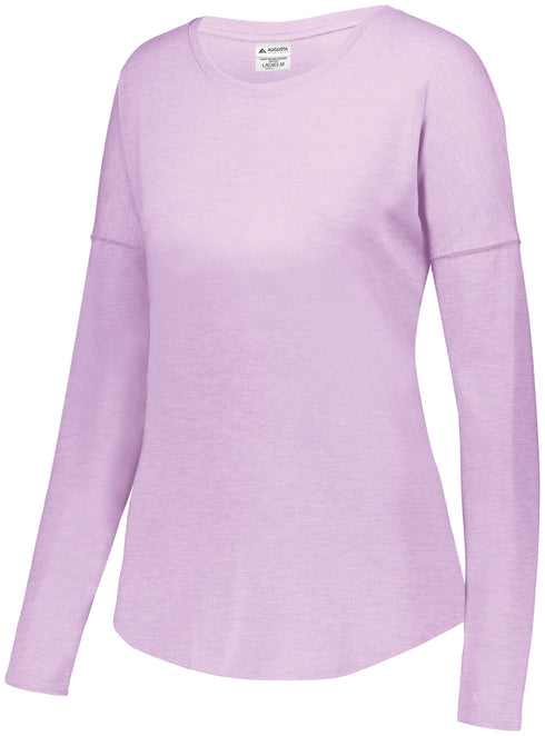 Augusta Sportswear Ladies Lux Tri-Blend Long Sleeve Tee (3077), Color 'Light Lavender Heather'