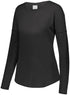 Augusta Sportswear Ladies Lux Tri-Blend Long Sleeve Tee (3077), Color 'Black Heather'
