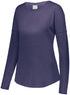Augusta Sportswear Ladies Lux Tri-Blend Long Sleeve Tee (3077), Color 'Navy Heather'