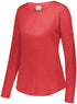 Augusta Sportswear Ladies Lux Tri-Blend Long Sleeve Tee (3077), Color 'Red Heather'