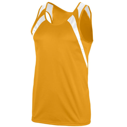 Augusta Sportswear Youth Wicking Tank With Shoulder Insert (312-C), Color 'Gold/White'
