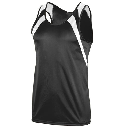 Augusta Sportswear Youth Wicking Tank With Shoulder Insert (312-C), Color 'Black/White'