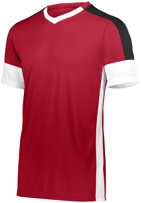 Russell Athletic Wembley Soccer Jersey (322930), Color 'Scarlet/White/Black'