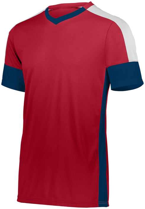 Russell Athletic Youth Wembley Soccer Jersey (322931), Color 'Scarlet/Navy/White'