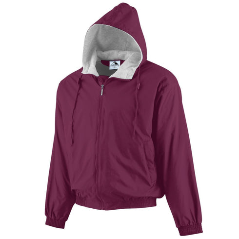 Augusta Sportswear Hooded Taffeta Jacket/Fleece Lined (3280), Color 'Maroon'