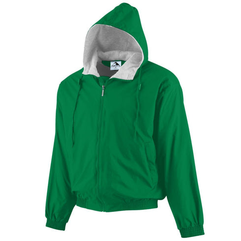 Augusta Sportswear Youth Hooded Taffeta Jacket/Fleece Lined (3281), Color 'Kelly'