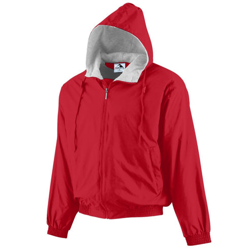 Augusta Sportswear Youth Hooded Taffeta Jacket/Fleece Lined (3281), Color 'Red'