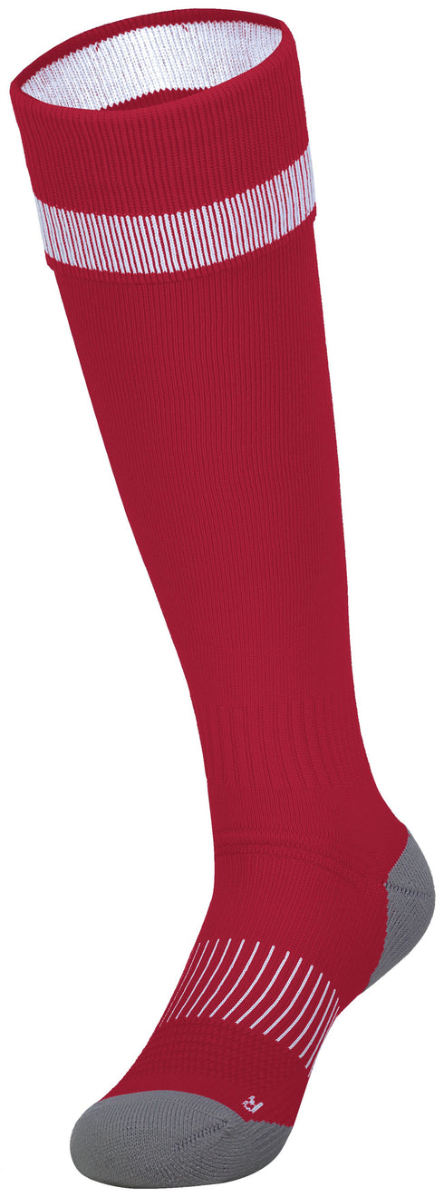 High Five Impact+ Soccer Sock (329120), Color 'Scarlet/White/Graphite'