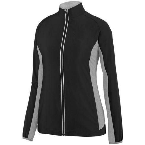 Augusta Sportswear Ladies Preeminent Jacket (3302-C), Color 'Black/Graphite Heather/'