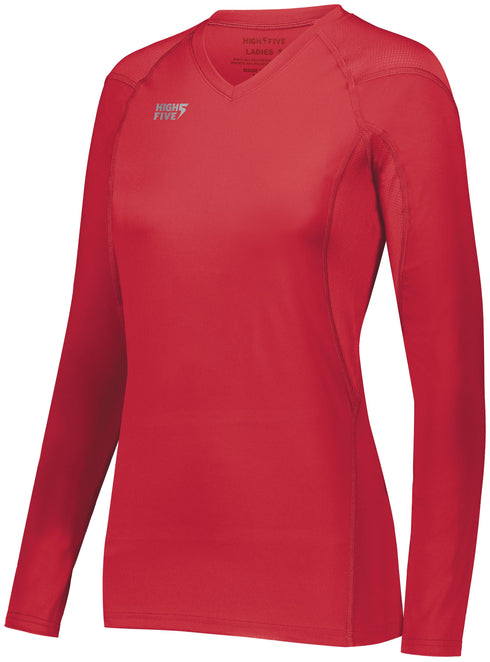 Russell Athletic Ladies TruHit Long Sleeve Jersey (342212), Color 'Scarlet'
