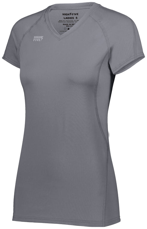 Russell Athletic Ladies TruHit Short Sleeve Jersey (342222), Color 'Graphite'