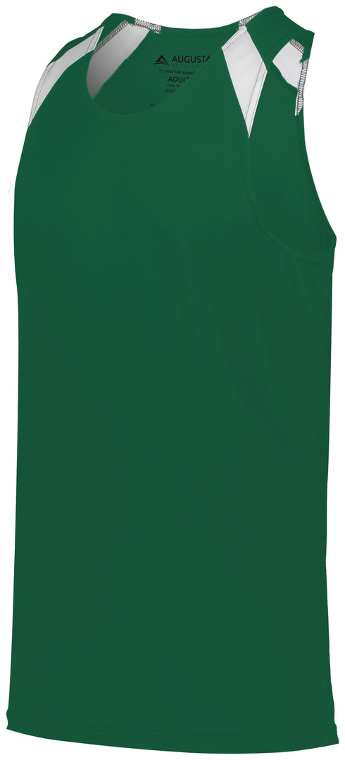 Augusta Sportswear Youth Overspeed Track Jersey (344), Color 'Dark Green/White'