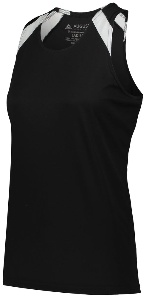 Augusta Sportswear Ladies Overspeed Track Jersey (348), Color 'Black/White'