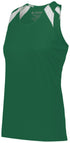 Augusta Sportswear Ladies Overspeed Track Jersey (348), Color 'Dark Green/White'