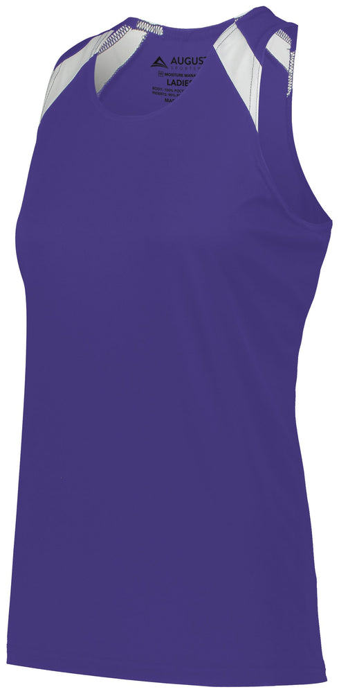 Augusta Sportswear Ladies Overspeed Track Jersey (348), Color 'Purple/White'
