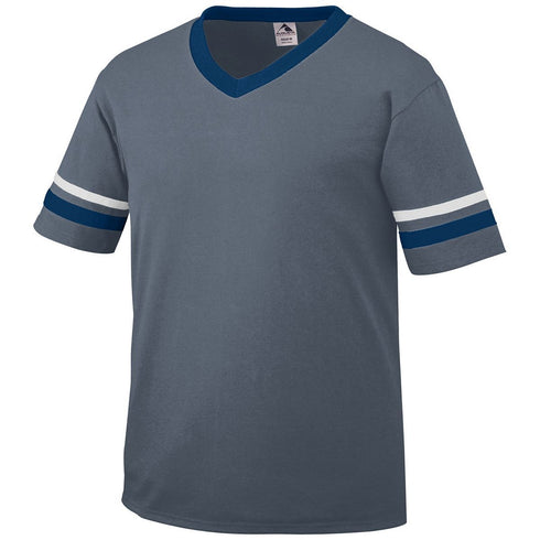 Augusta Sportswear Sleeve Stripe Jersey (360), Color 'Graphite/Navy/White'