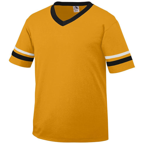Augusta Sportswear Sleeve Stripe Jersey (360), Color 'Gold/Black/White'