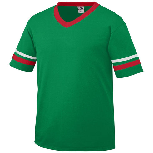 Augusta Sportswear Sleeve Stripe Jersey (360), Color 'Kelly/Red/White'