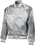 Augusta Sportswear Satin Baseball Jacket/Striped Trim (3610), Color 'Metallic Silver/White'