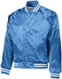 Augusta Sportswear Satin Baseball Jacket/Striped Trim (3610), Color 'Columbia Blue/White'