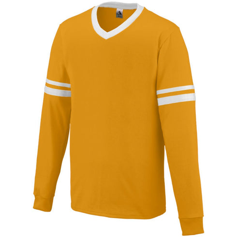 Augusta Sportswear Long Sleeve Stripe Jersey (372-C), Color 'Gold/White'