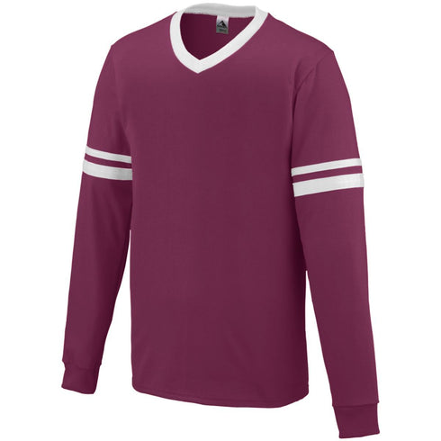 Augusta Sportswear Long Sleeve Stripe Jersey (372-C), Color 'Maroon/White'