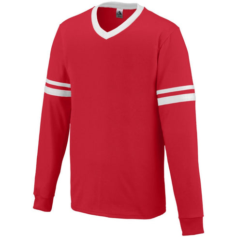 Augusta Sportswear Long Sleeve Stripe Jersey (372-C), Color 'Red/White'