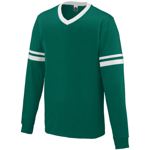 Augusta Sportswear Long Sleeve Stripe Jersey (372-C), Color 'Dark Green/White'