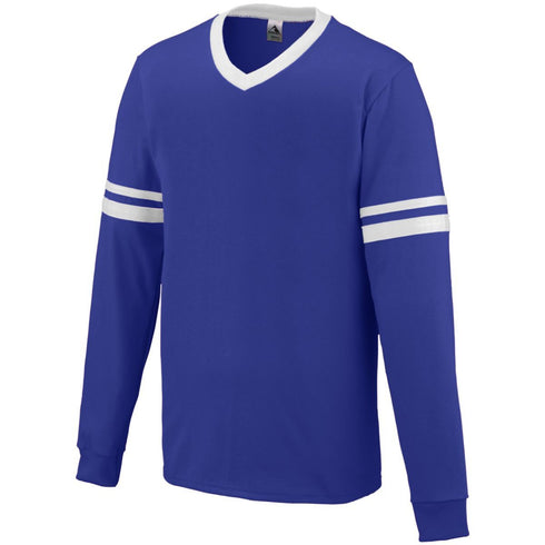 Augusta Sportswear Long Sleeve Stripe Jersey (372-C), Color 'Purple/White'