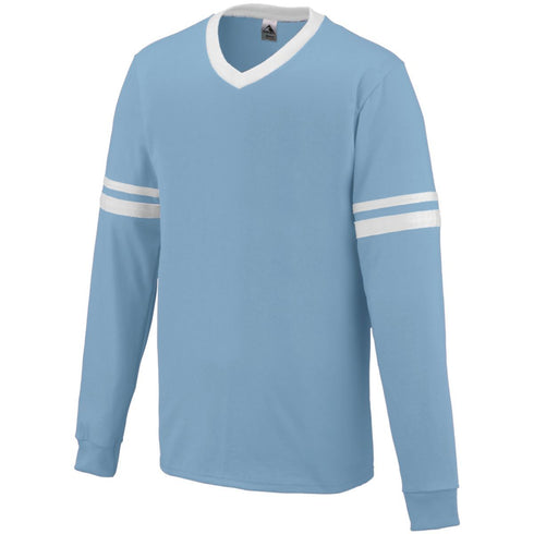 Augusta Sportswear Long Sleeve Stripe Jersey (372-C), Color 'Light Blue/White'