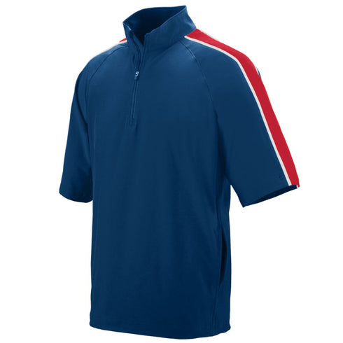 Augusta Sportswear Youth Quantum Short Sleeve Pullover (3789-C), Color 'Navy/Red/White'