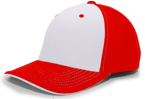 Pacific Headwear M2 Performance Contrast Flexfit® Cap (398F), Color 'SilverRedRed'
