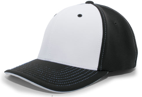 Pacific Headwear M2 Performance Contrast Flexfit® Cap (398F), Color 'WhiteBlackBlack'