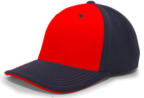 Pacific Headwear M2 Performance Contrast Flexfit® Cap (398F), Color 'RedNavyNavy'