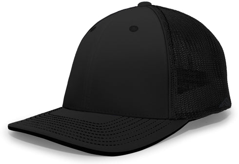 Pacific Headwear Trucker Flexfit® Cap, Size S/M (404M), Color 'Black'