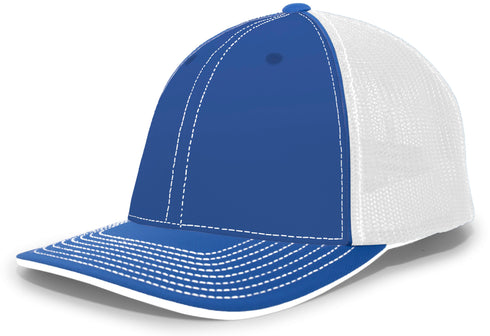 Pacific Headwear Trucker Flexfit® Cap, Size XS (404M), Color 'RoyalWhiteRoyal'