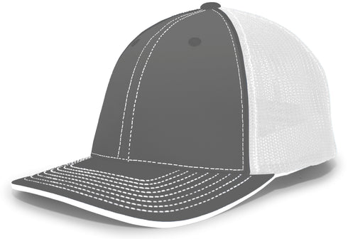 Pacific Headwear Trucker Flexfit® Cap, Size XS (404M), Color 'GraphiteWhiteGraphite'