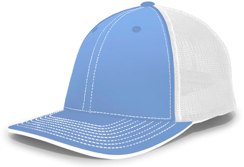 Pacific Headwear Trucker Flexfit® Cap, Size L/XL (404M), Color 'ColumbiaBlueWhite'