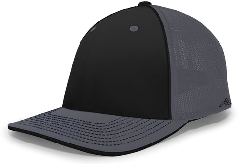 Pacific Headwear Trucker Flexfit® Cap, Size L/XL (404M), Color 'BlackGraphiteGraphite'