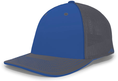 Pacific Headwear Trucker Flexfit® Cap, Size XS (404M), Color 'RoyalGraphiteGraphite'