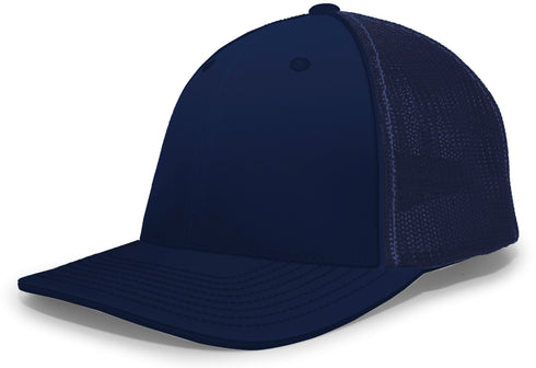 Pacific Headwear Trucker Flexfit® Cap, Size S/M (404M), Color 'NavyNavy'