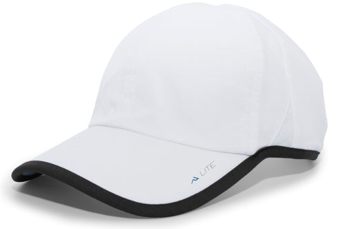 Pacific Headwear Lite Series Active Hook-And-Loop Adjustable Cap (410L), Color 'WhiteBlack'