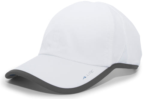 Pacific Headwear Lite Series Active Hook-And-Loop Adjustable Cap (410L), Color 'WhiteGraphite'