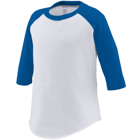 Augusta Sportswear Toddler Baseball Jersey (422), Color 'White/Royal'