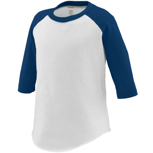 Augusta Sportswear Toddler Baseball Jersey (422), Color 'White/Navy'
